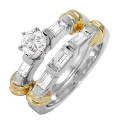 14KT Two Tone Gold Diamond Wedding Ring Set -# 513