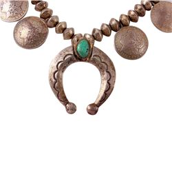 Handmade Coin Silver Navajo Necklace  -# 1568