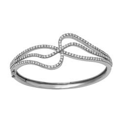 18KT White Gold Diamond Bangle -# 6469-1