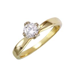 14KT Yellow Gold Diamond Solitaire Ring -# 1852