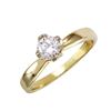 Image 1 : 14KT Yellow Gold Diamond Solitaire Ring -# 1852