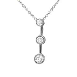 18KT White Gold Ladies Slider with Chain  -# 6718-1