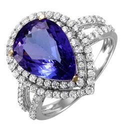 14KT Gold Tanzanite & Diamond Ring -# 1538