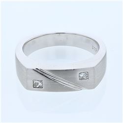 14KT White Gold Mens Diamond Ring -# 9708