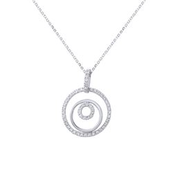 18KT White Gold Ladies Slider with Chain  -# 6773-1