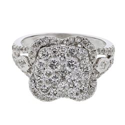 14KT White Gold Ladies Diamond Cluster Ring  -# 10149