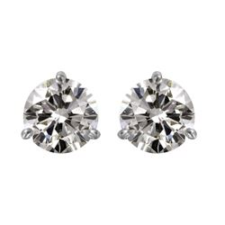 14KT White Gold Diamond Stud Earrings -# 1718