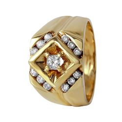 Men's 14KT Yellow Gold Diamond Ring -# 6657