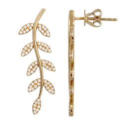 14KT Yellow Gold Diamond Earrings -# 7881