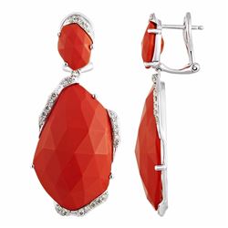 14KT White Gold Gemstone Earrings -# 6361-1