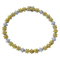 14KT White Gold Ladies Diamond and Gemstone Bracelet -# 9845