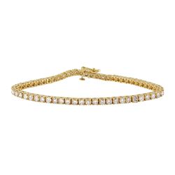 14KT Yellow Gold Diamond Tennis Bracelet -# 1182
