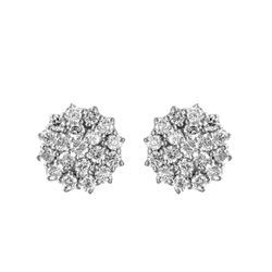 14KT White Gold Diamond Stud Earrings  -# 2117