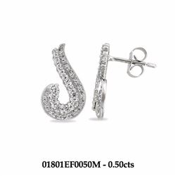 14KT White Gold Ladies Diamond Earrings -# 8865