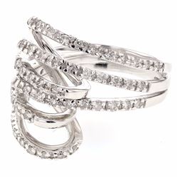 18KT White Gold Ladies Diamond Ring -# 9865
