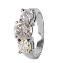 14KT White Gold Diamond Three Stone Ring -# 6630