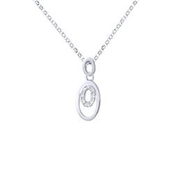 14KT White Gold Ladies Slider with Chain  -# 6766