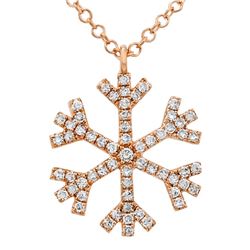 14KT Rose Gold Diamond Pendant With Chain -# 7776-1