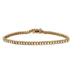 14KT Yellow Gold Diamond Tennis Bracelet -# 1188