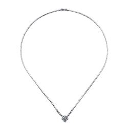 18KT White Gold Gemstone Necklace -# 6428