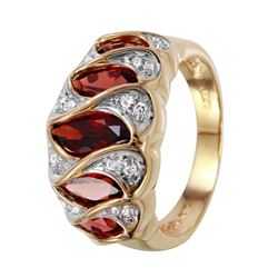 14KT Yellow Garnet and Diamond Ring -# 1070