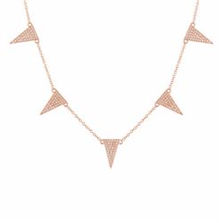 14KT Rose Gold Diamond Necklace -# 7618-1