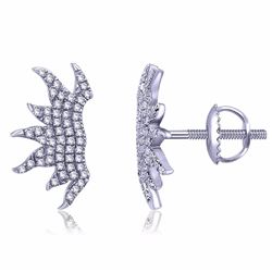 14KT White Gold Ladies Diamond Earrings -# 8576