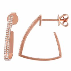 14KT Rose Gold Diamond Earrings -# 7696-1