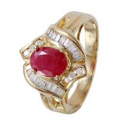 14KT Yellow Gold Ruby and Diamond Ring  -# 1148