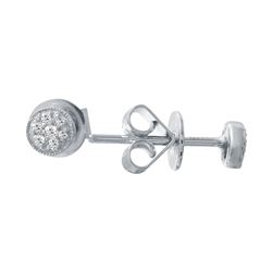 14KT White Gold Diamond Stud Earrings -# 6598