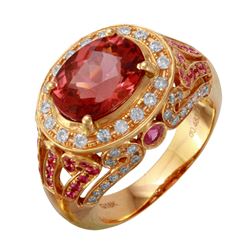 18KT Rose Gold Gemstone Ring -# 4324