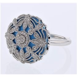 14KT White Gold Ladies Diamond and Gemstone Ring -# 8915