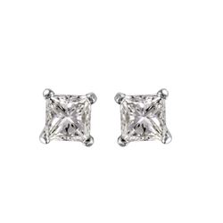 14KT White Gold Diamond Stud Earrings -# 1610