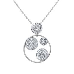 14KT White Gold Ladies Slider with Chain  -# 6805-1