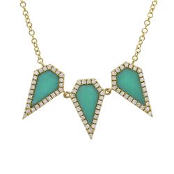 14KT Yellow Gold Gemstone Necklace -# 8075