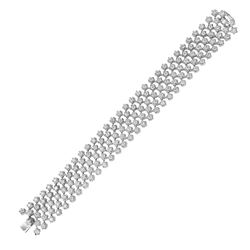 14KT White Gold Diamond Mesh Bracelet -# 6501-1
