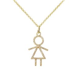 14KT Yellow Gold Ladies Slider with Chain  -# 6809
