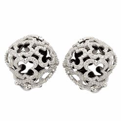 14KT White Gold Diamond Earrings -# 5971