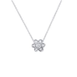 18KT White Gold Ladies Slider with Chain  -# 6751