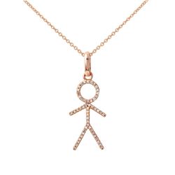 14KT Rose Gold Ladies Slider with Chain  -# 6813-1