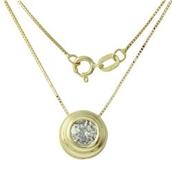 14KT Yellow Gold Diamond Solitaire Necklace  -# 1955