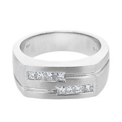 14KT White Gold Mens Diamond Ring -# 10060