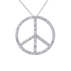 14KT White Gold Ladies Slider with Chain  -# 6756