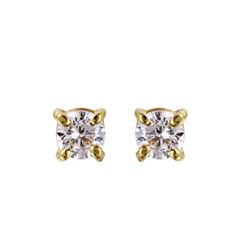 14KT Yellow Gold Diamond Stud Earrings -# 1599