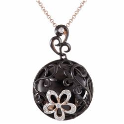 14KT Rose Gold Diamond Pendant With Chain -# 6200-1