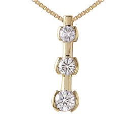 14KT Yellow Gold Diamond Pendant & Chain -# 981