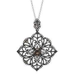 14KT White Gold Gemstone Pendant With Chain -# 6235