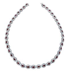 14KT White Gold Ruby Necklace -# 6433