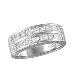 14KT White Gold Diamond Wedding Band -# 1972
