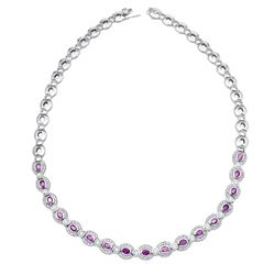 14KT White Gold Sapphire Necklace -# 6430